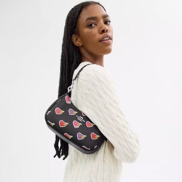 Coach Teri Shoulder Bag With Heart Bolt Print - Picture 6 of 12